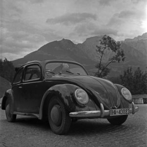 Travelling by car in the Volkswagen beetle, or "KdF car", Germany 1930s. Travelling by car in the Volkswagen beetle, or "KdF car", Germany 1930s.